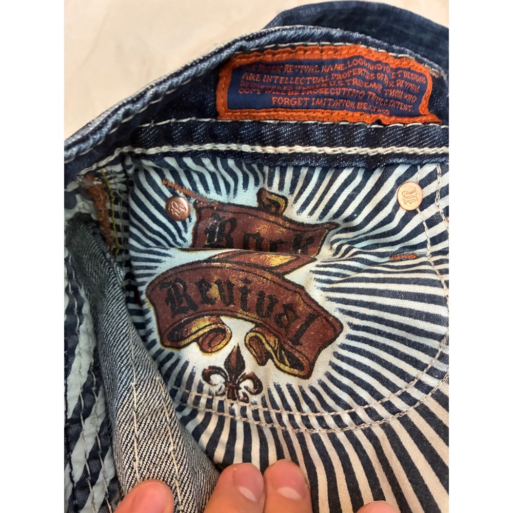 Rock Revival Johanna Capri Jeans Dark Wash Thick Stitch Y2K Denim 27 RJ8250P58 - Picture 5 of 13